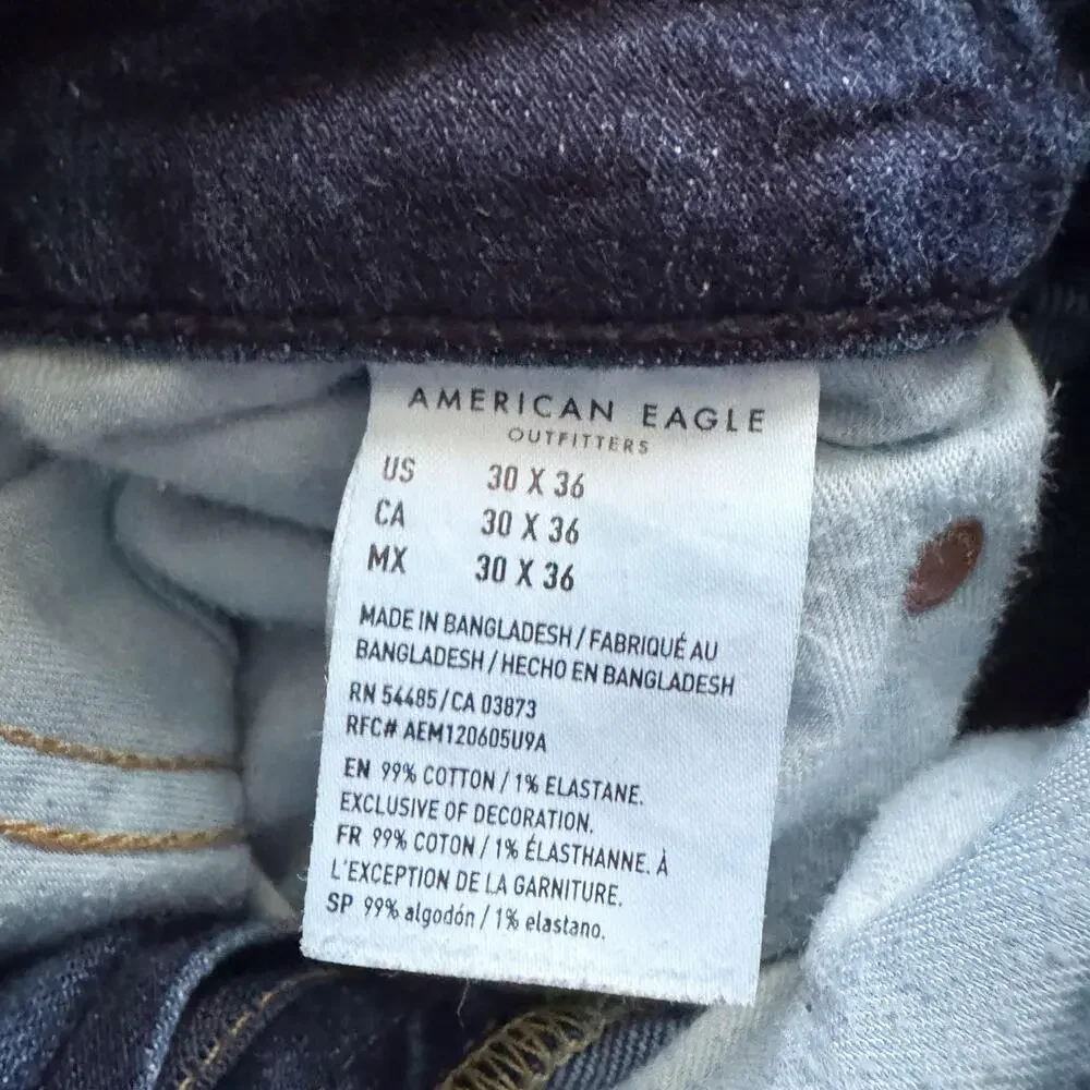 American Eagle Outfitters Men's Straight Jeans - Dark Blue - Picture 12 of 15